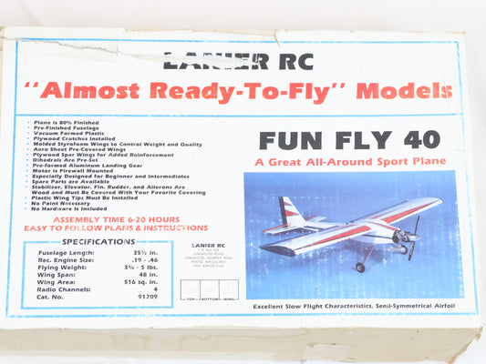 Lanier RC Fun Fly 40 48" Wingspan Plastic & Plywood Plane Kit