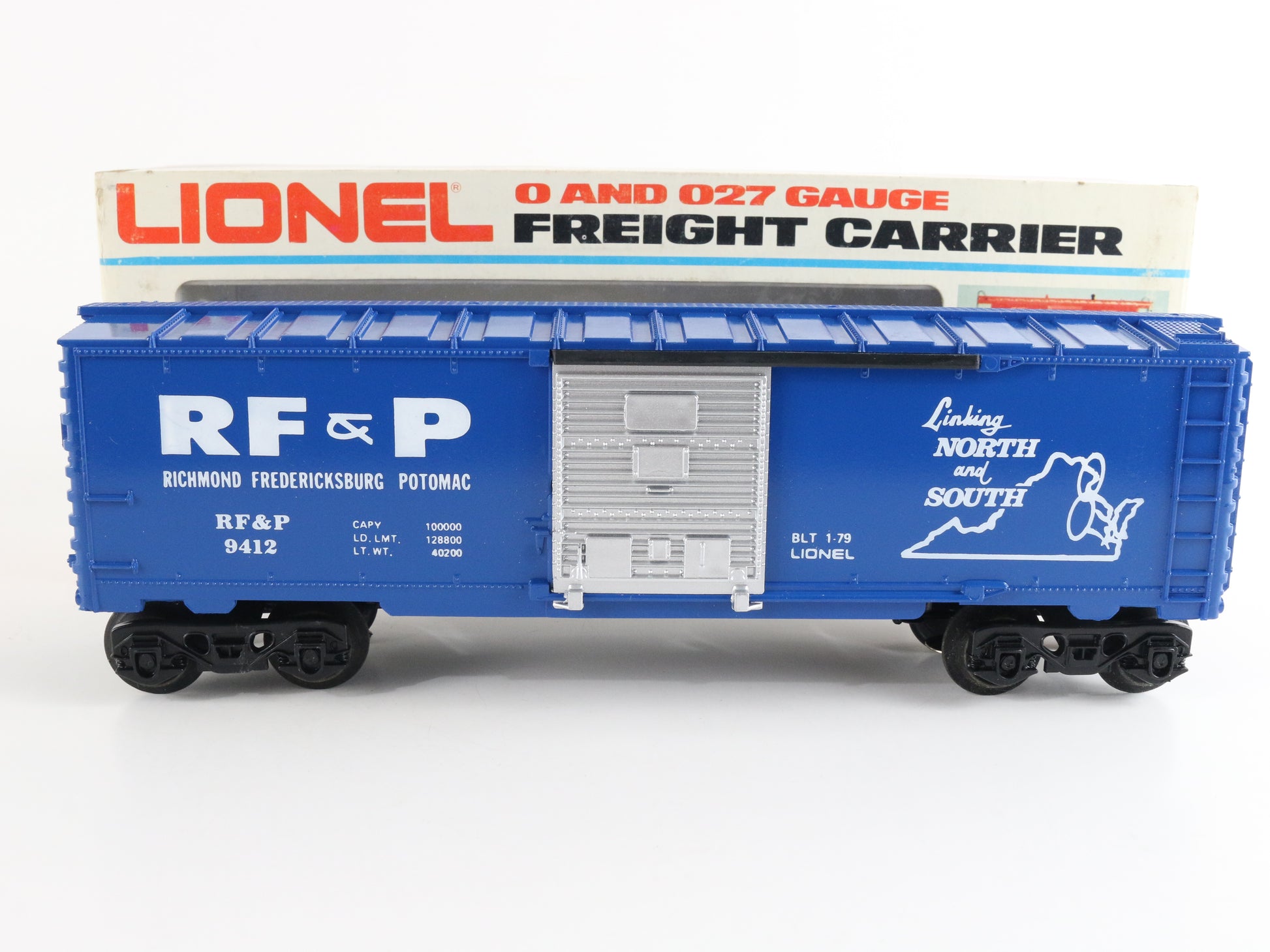 Lionel O 6-9412 Richmond Fredericksburg Potomac RF&P 9412 Box Car iconic Southeastern rail line model boxcar