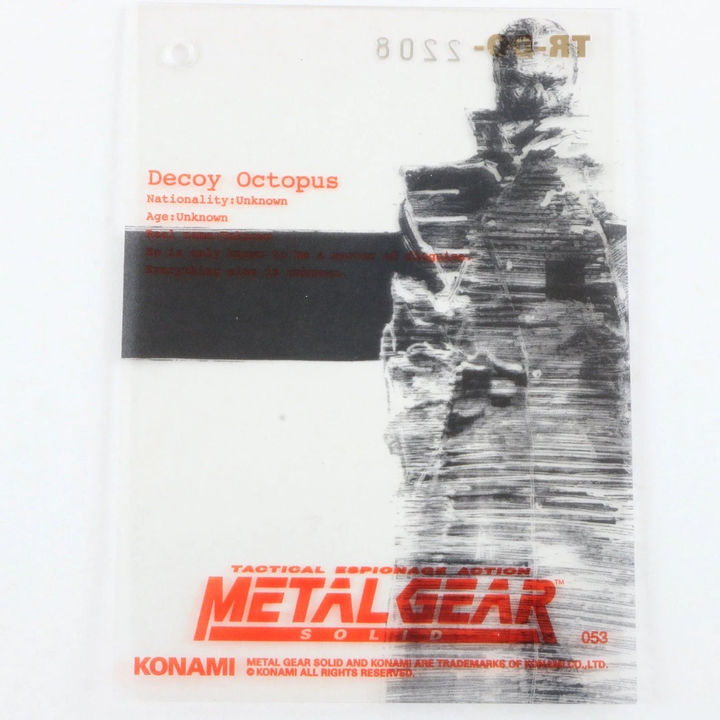 Metal Gear Solid Plastic Trading Card 053 Decoy Octopus TR-do 2208 Konami Silver