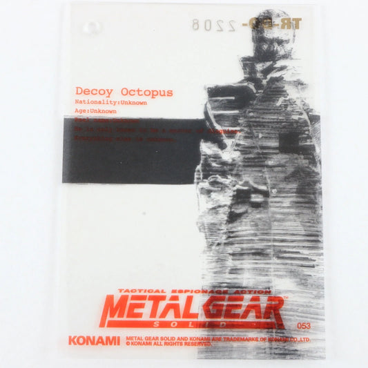 Metal Gear Solid Plastic Trading Card 053 Decoy Octopus TR-do 2208 Konami Silver