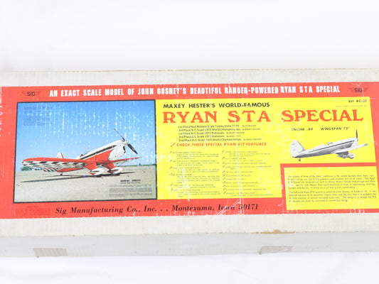 SIG Ryan STA Special Maxey Hester 72" Wingspan Wood RC Kit