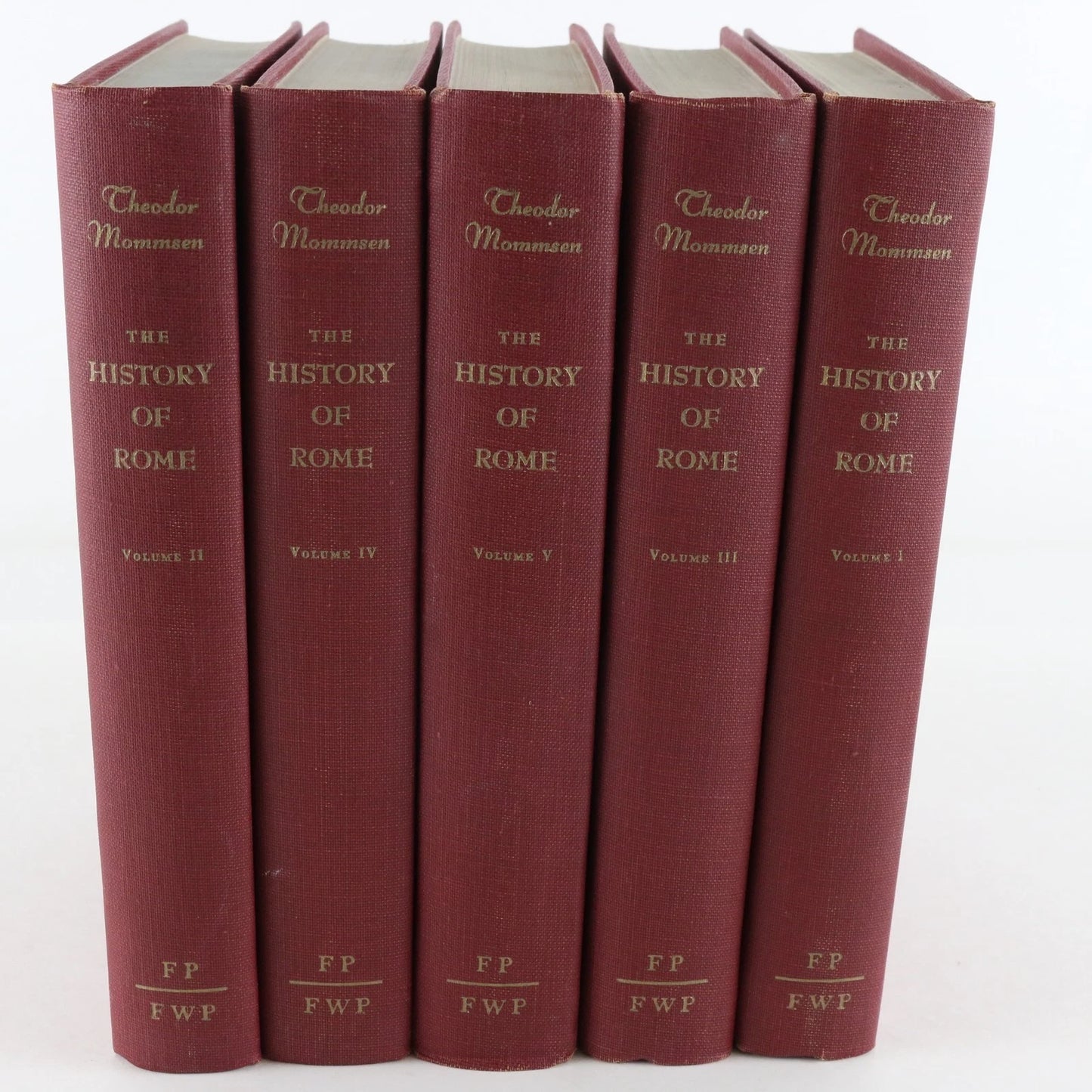 Set Of 5 The History Of Rome Vol 1-5 Theodor Mommsen Falcons Wing 1950s Hardcov.