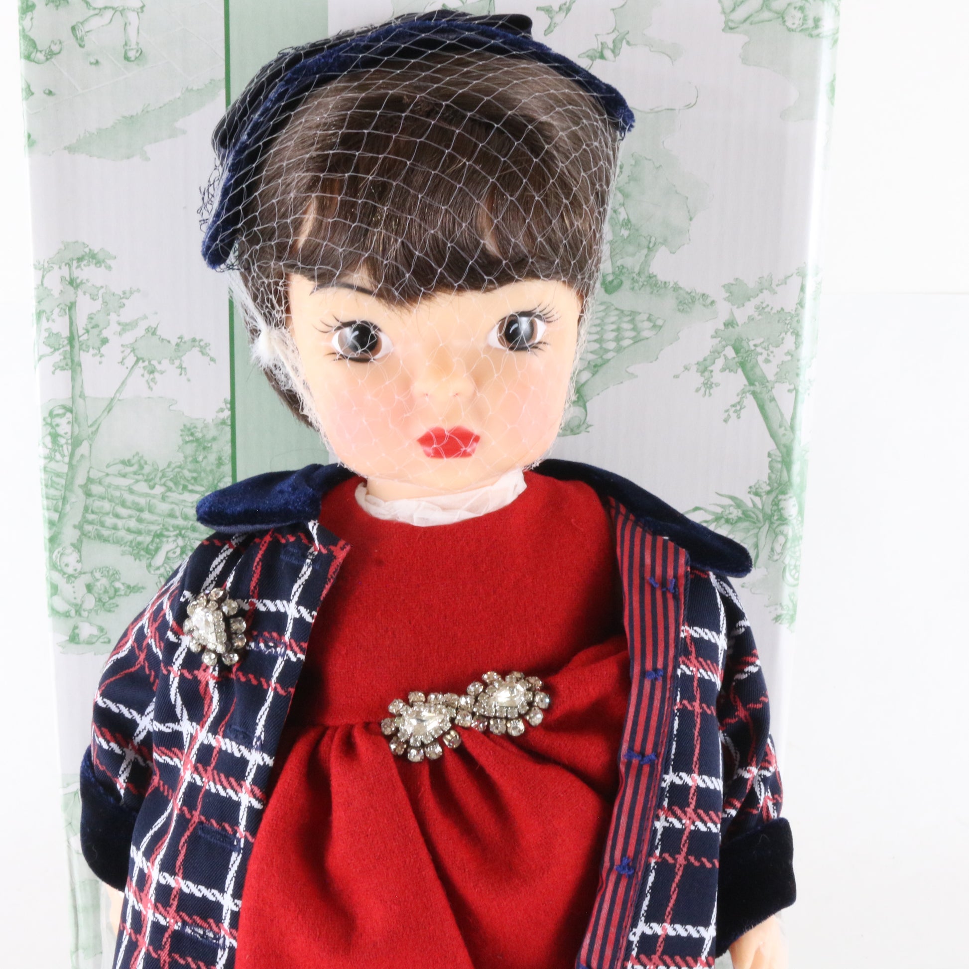 Terri Lee Walk In The Park Plaid Coat 16" Vinyl Doll W/ Dog & Accessories 20028