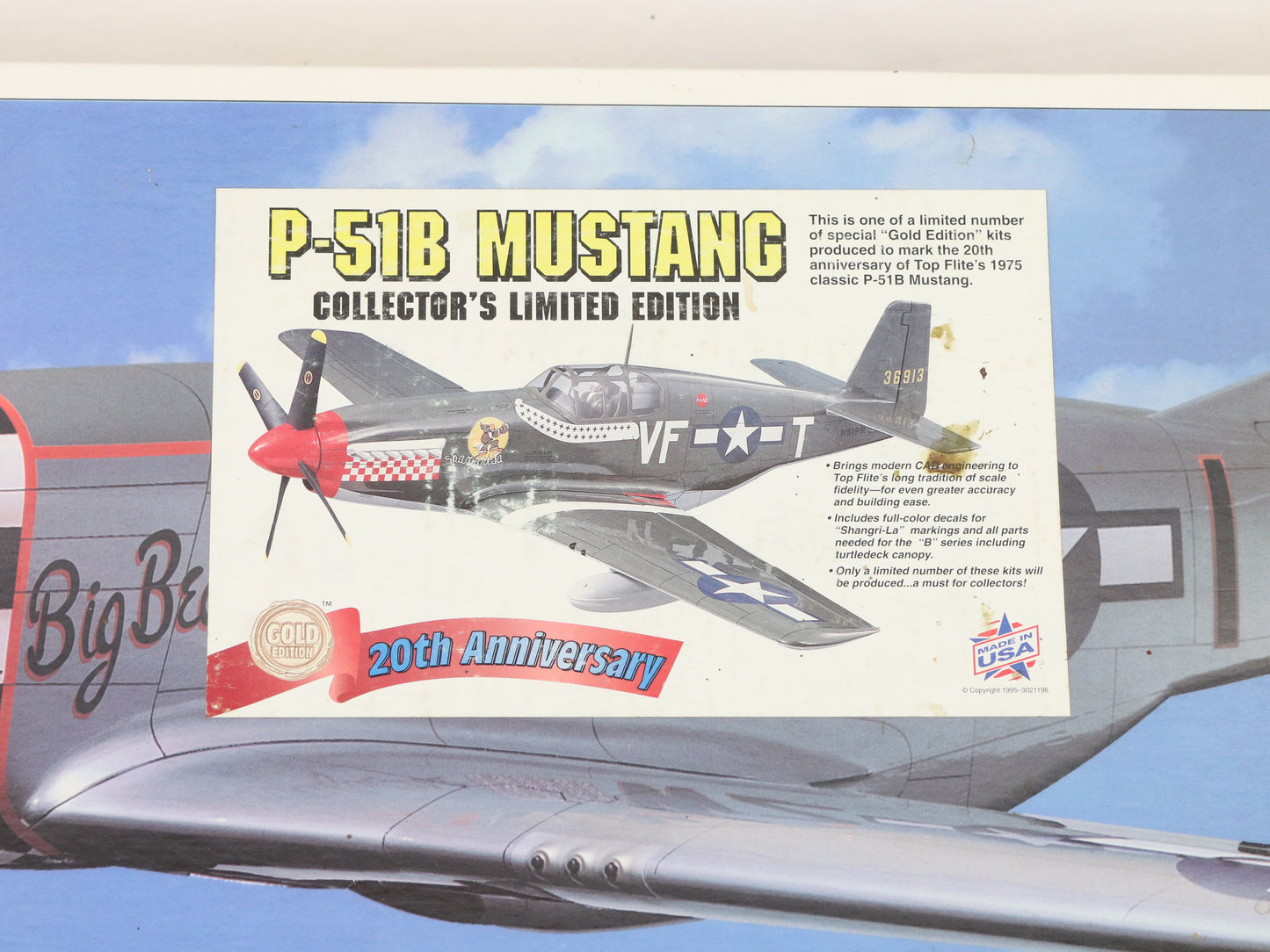 Top Flite Gold P-51d Mustang WW2 CE 1:7 65" Wingspan 