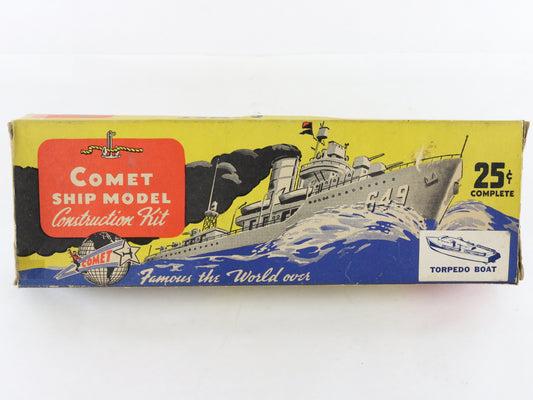 Torpedo Boat K8 Comet Ship Model Partially Assembled VINTAGE Wood Boat Kit
