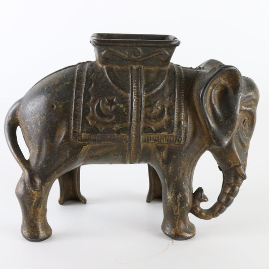 AC Williams cast iron standing circus elephant coin bank vintage toy