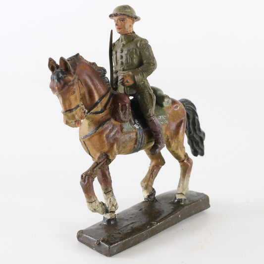 Lineol WWII horse with possible American soldier composite figure Germany