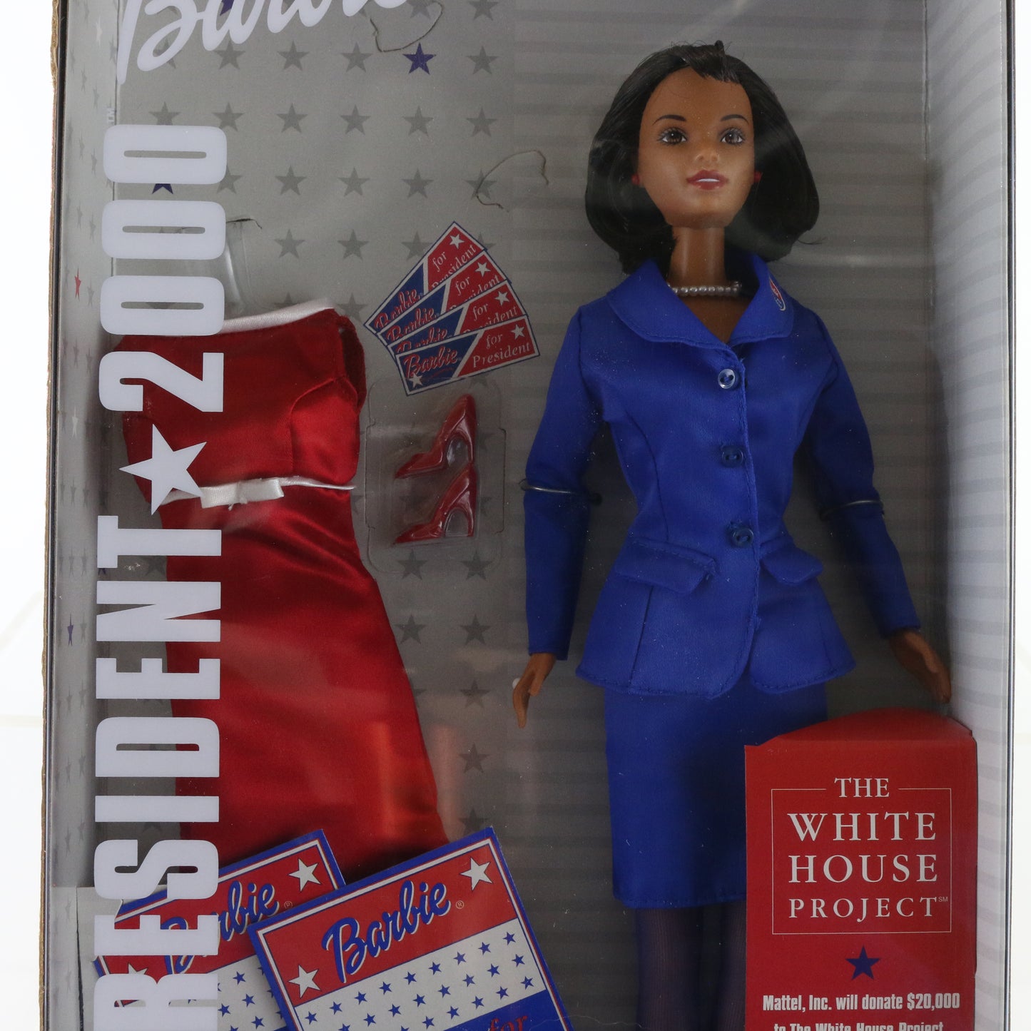 White House President 2000 Barbie Black Hispanic Mattel 26289 Toys R Us exclusive diverse presidential theme