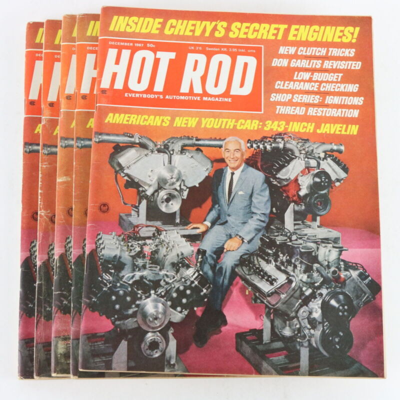 Lot Of 5 Hot Rod Chevys Secret Engines Dec 1967 Vintage Car Magazines