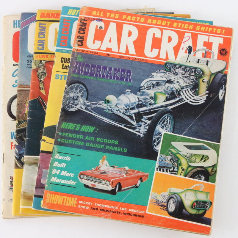 Lot Of 5 Car Craft Jan Feb Mar Apr June 1964 Vintage Car Magazines