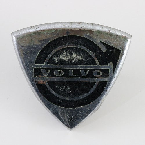 Volvo 1800 Silver & Black Metal Front HOOD Panel Emblem Badge 3"