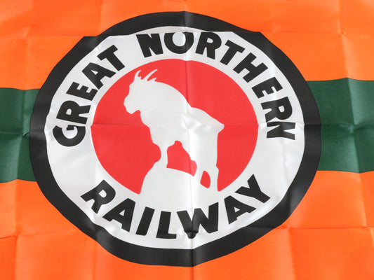 Great Northern Railway GN Orange Green Fabric Railroad Flag 2x3 USA