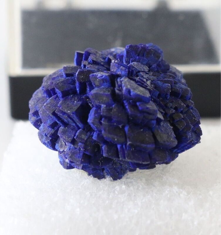 Blue Azurite Mineral Crystal Cluster W/ Case .75"