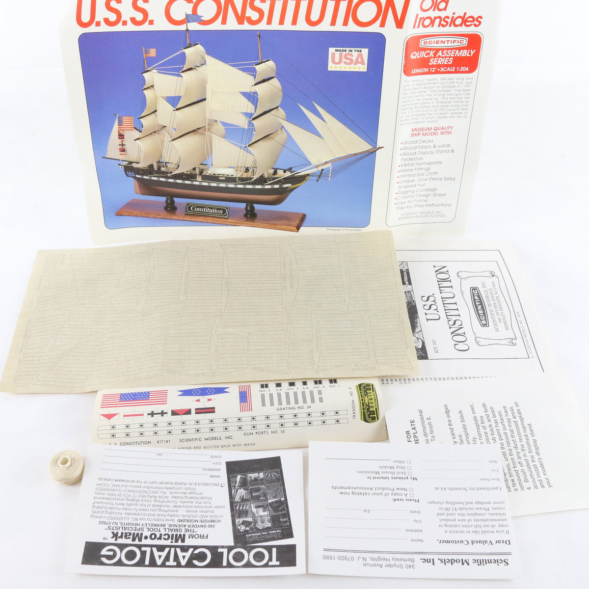 USS Constitution Scientific 1:204 Old Ironsides Ship 187 Wood Boat Kit