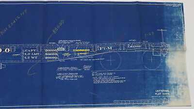 Santa Fe Flat Car Lettering Train Blueprint 26-c 1364 Nov 2 1926 49.75"