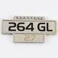  1978 Volvo 264 GL 2.7 Fender Black & White Metal Emblem Badge 3.75"