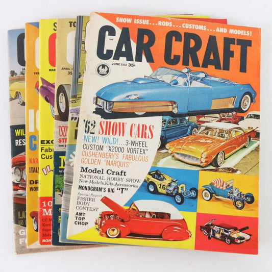 Lot Of 6 Car Craft Jan Feb Mar Apr May June 1962 Vintage Car Magazines