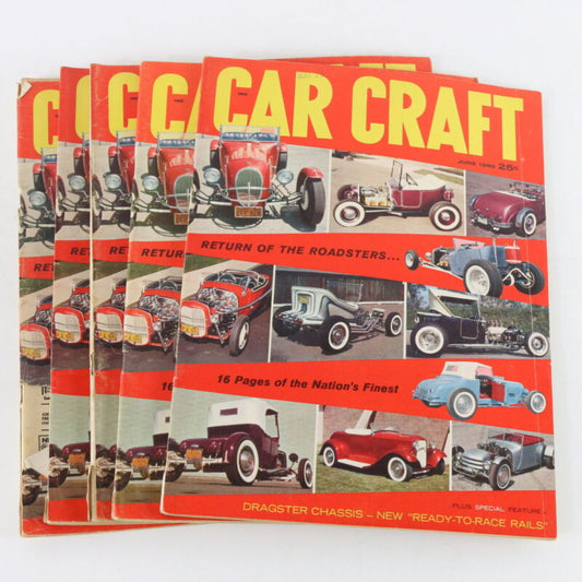 Lot Of 5 Car Craft Return Of The Roadsters June 1960 Vintage Car Magazines