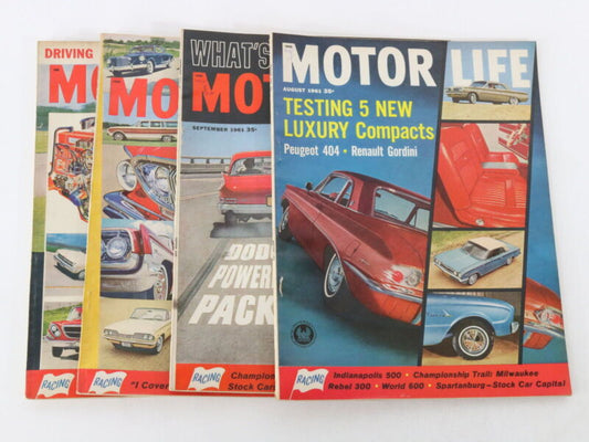 Lot Of 4 Motor Life Magazine Issues: August September October November 1961 35c