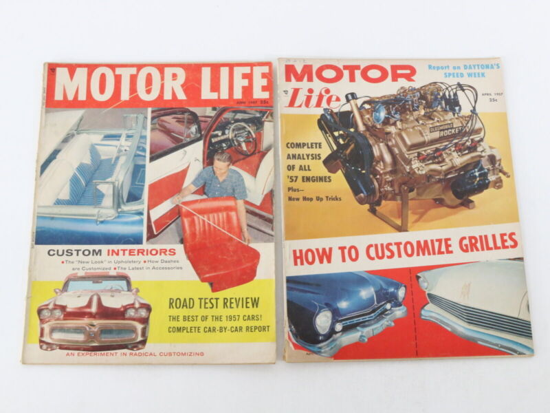 Lot Of 5 Motor Life 1950sVintage Car Magazines Apr June July 1957 25c