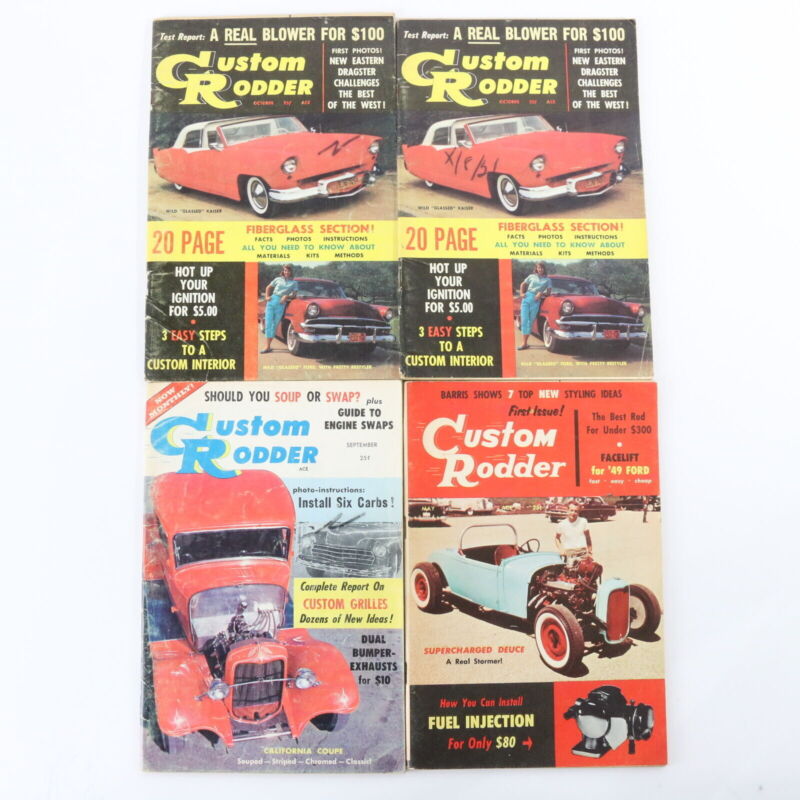 Lot Of 4 Custom Rodder May Sep Oct 1957 Vintage Car Magazines