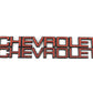 Lot Of 2 Chevrolet Celebrity Black Red Nameplate Emblem Badges 11.75"