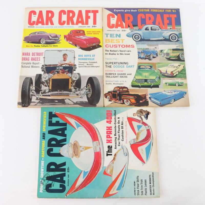 Lot Of 6 Car Craft Jan Feb Mar Apr May June 1961 Vintage Car Magazines