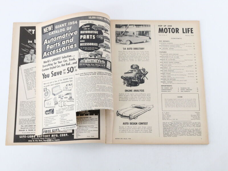 Lot Of 5 formerly Hop UP & Motor Life Car Magazines Mar May June 1954 25c