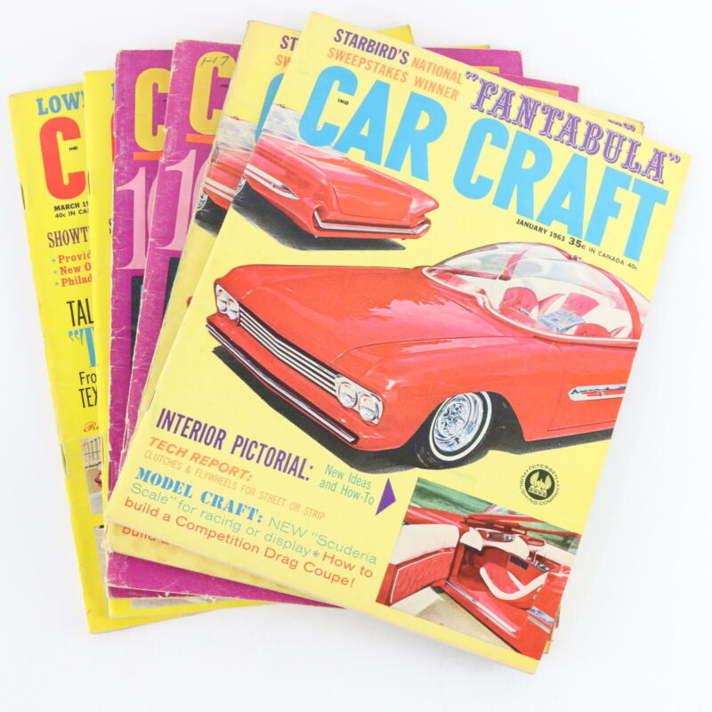 Lot Of 6 Car Craft January February March 1963 Vintage Car Magazines