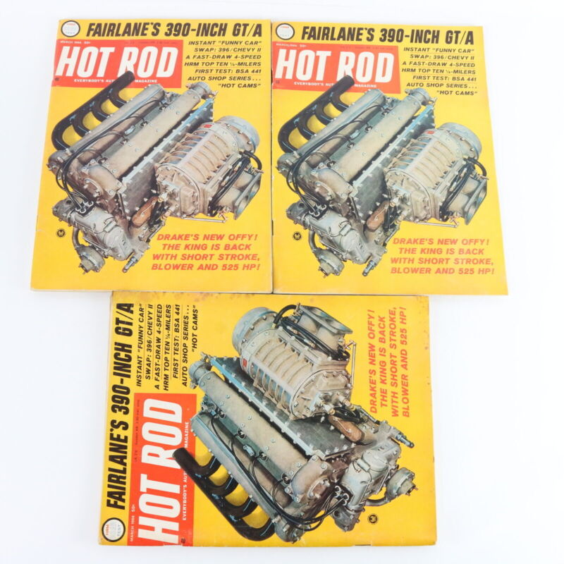 Lot Of 5 Hot Rod Fairlane 390 Gt/a March 1966 Vintage Car Magazines