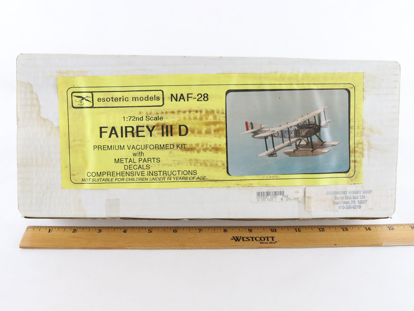 Fairey III D Vintage Biplane Esoteric 1:72 NAF-28 Model Plane Kit