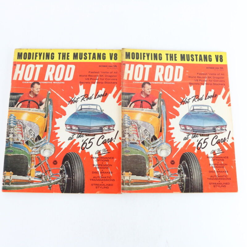 Lot Of 10 Hot Rod Modifying Mustang V8 October 1964 Vintage Car Magazines