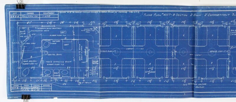 74-B-90 Floor Plan 4057-8 Section 6494 Pullman 1-Car Blueprint 41���