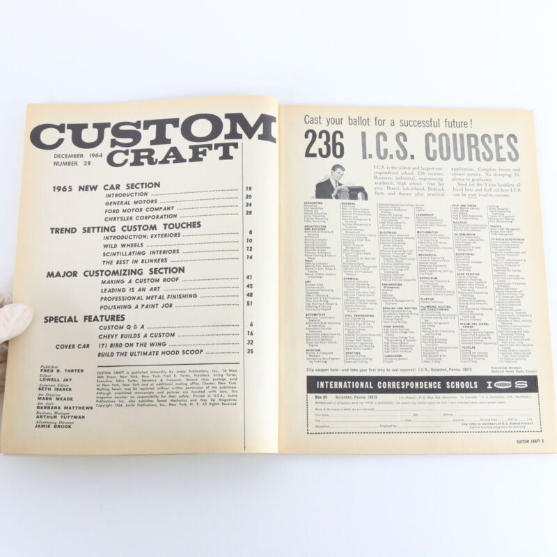 Lot Of 3 Custom Craft February June December 1964-65 Vintage Car Magazines