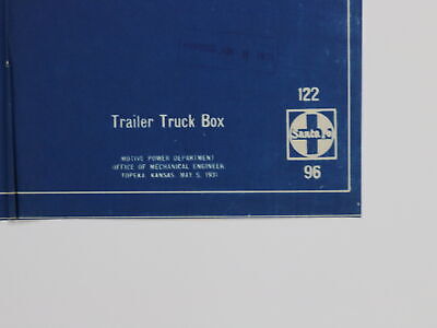 Santa Fe Trailer Truck Box Motive Power Train Blueprint 122 96 June 3 1936 28.5"