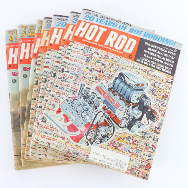 Lot Of 7 Hot Rod Sox Martin January & February 1968 Vintage Car Magazines