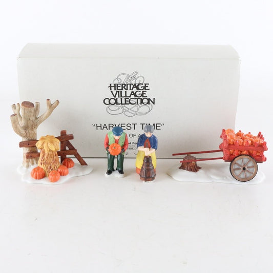 Dept 56 Heritage Village Harvest Time Set Of 4 Porcelain Christmas 5941-2