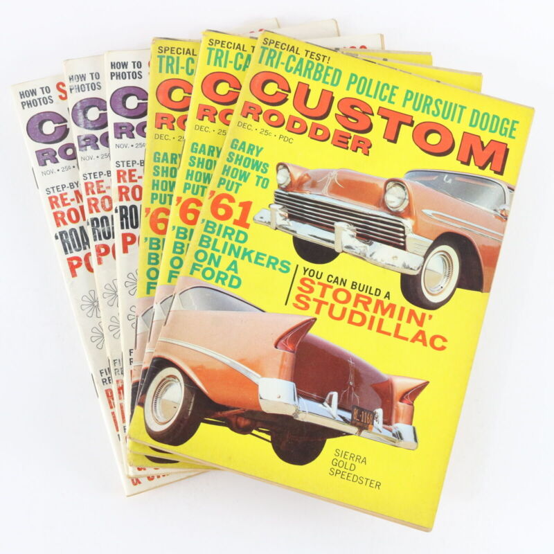 Lot Of 6 Custom Rodder November & December 1961 Vintage Car Magazines