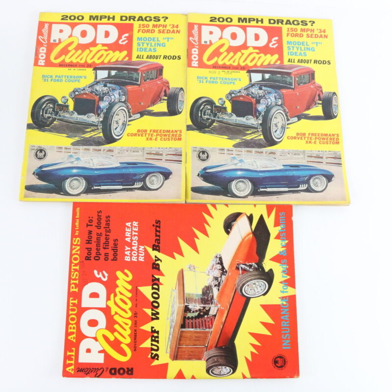 Lot Of 6 Rod & Custom Sep Oct Nov Dec 1964 Vintage Car Magazines