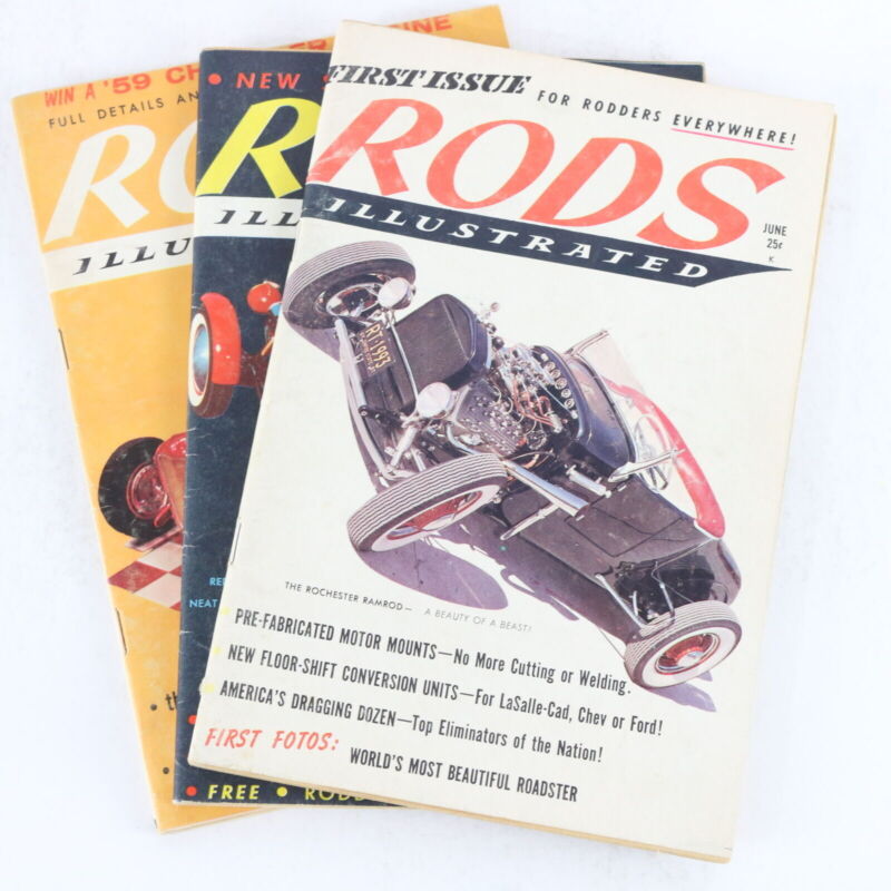 Lot Of 3 Rods Illustrated June Aug Oct 1958 Vintage Car Magazines