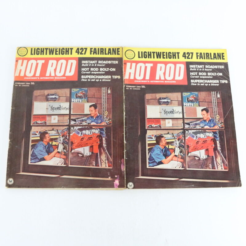 Lot Of 8 Hot Rod 427 Fairlane February 1964 Vintage Car Magazines