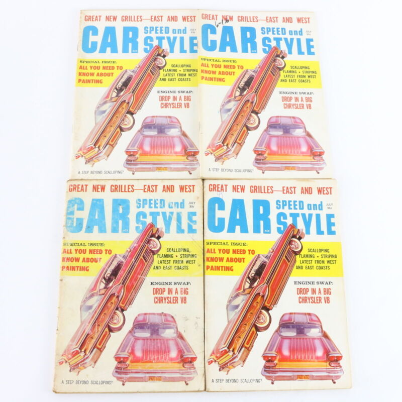 Lot Of 4 Car Speed & Style July 1959 Vol 4 #1 Vintage Car Magazines