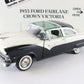 1955 Ford Fairlane Crown Victoria Danbury Mint 1:24 White Black Diecast Model