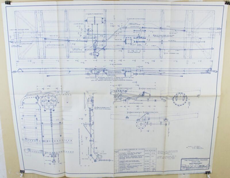 Pennsylvania Railroad Freight Cars X-31A Brake Arrangement 407797C 34��� Blueprint