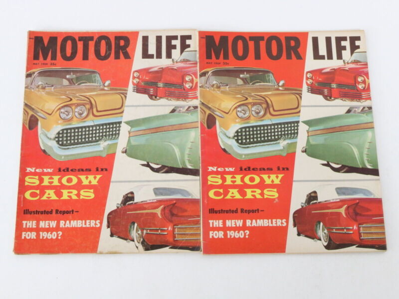 Lot Of 5 Motor Life Magazines Vintage Car Mar May Jun 1959 35c