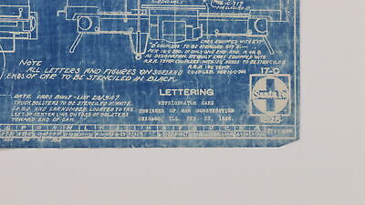 Santa Fe Refrigerator Car Lettering Train Blueprint 17-c 1825 Feb 26 1926 41.75"