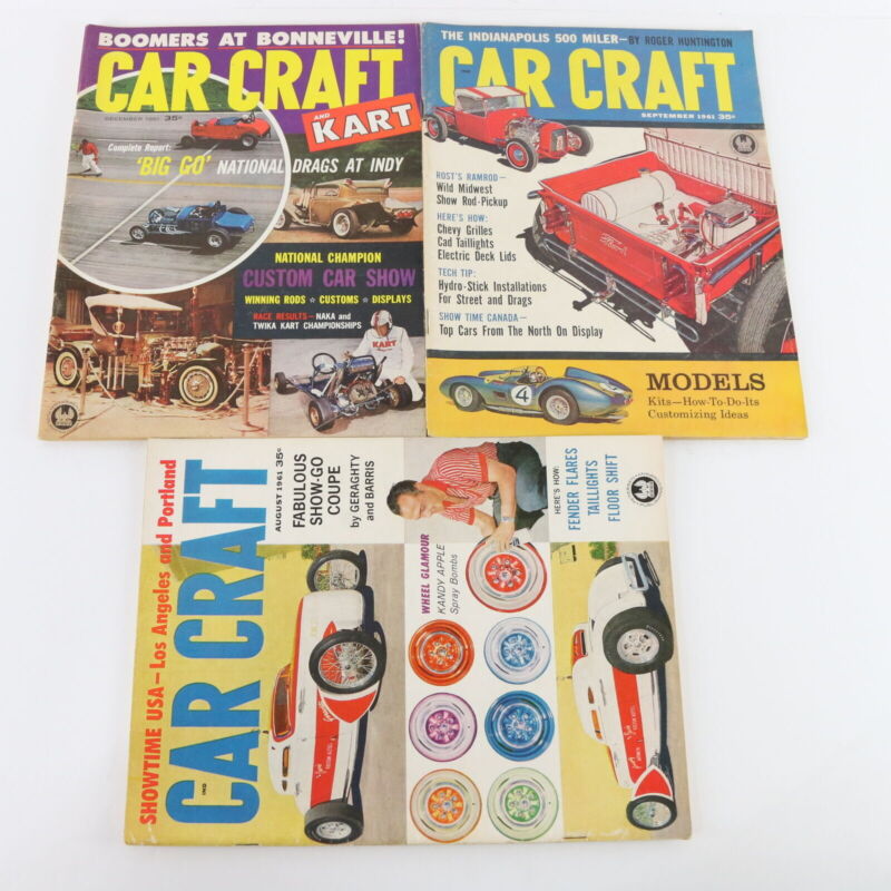 Lot Of 6 Car Craft Aug Sep Nov Dec 1961 Vintage Car Magazines