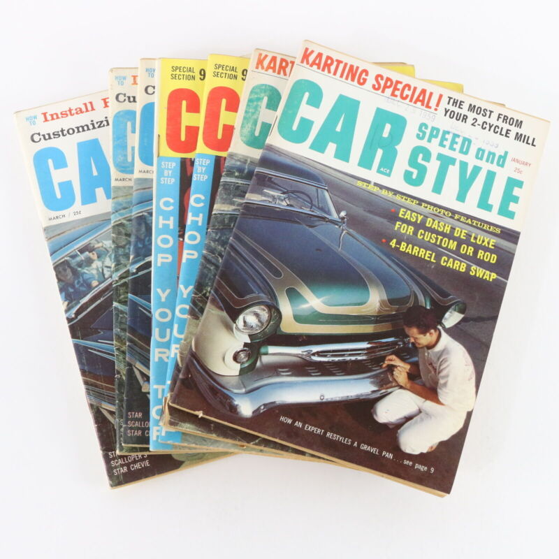 Lot Of 7 Car Speed & Style Jan Feb March 1960 Vintage Car Magazines