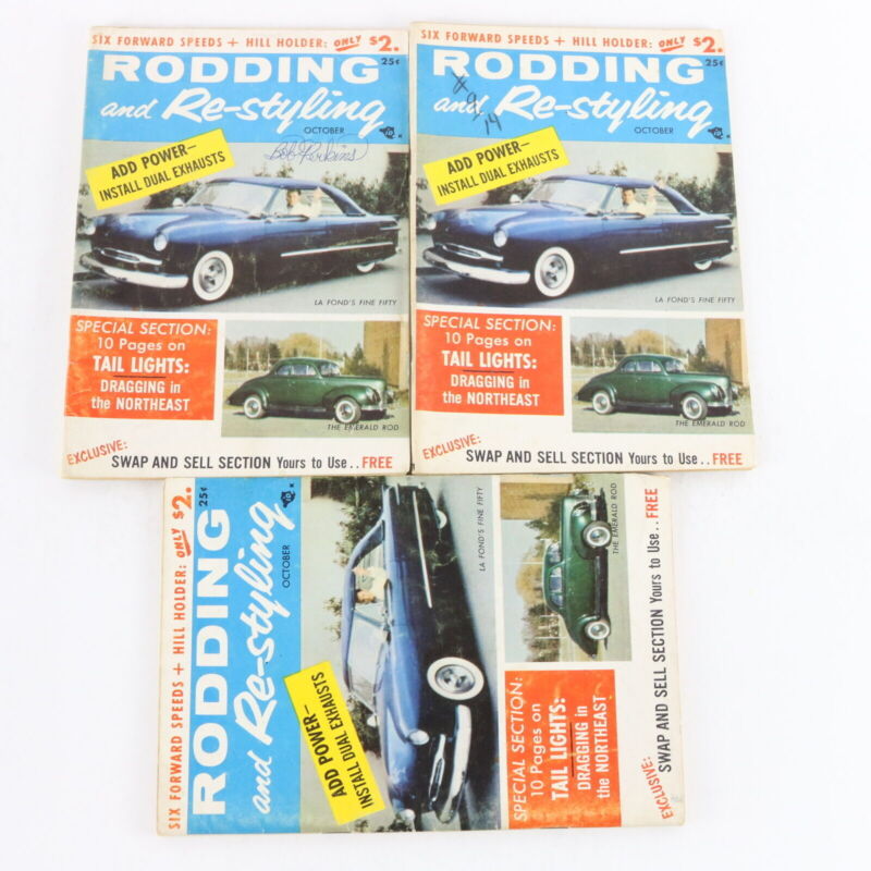 Lot Of 6 Rodding & Restyling Aug Sep Oct 1957 Vintage Car Magazines