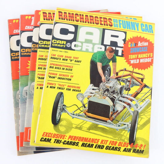 Lot Of 5 Car Craft August & October 1966 Vintage Car Magazines